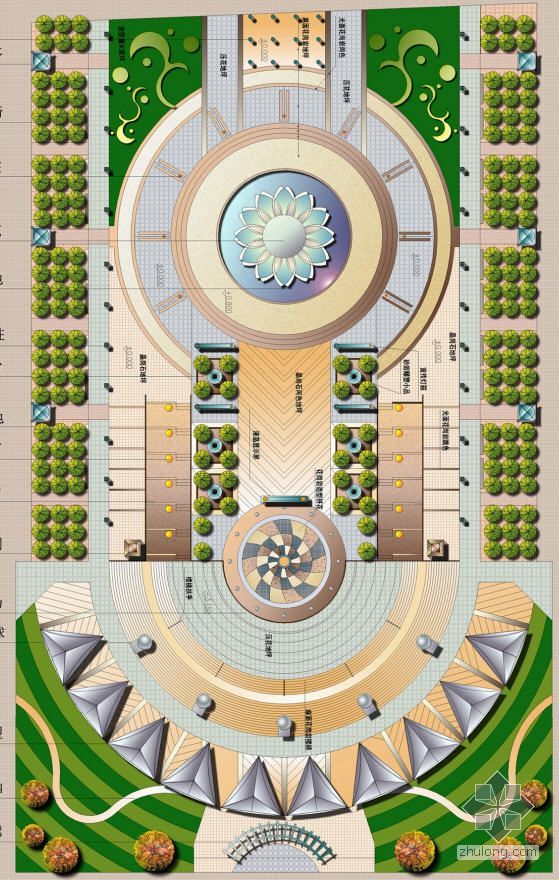 圆形旱喷泉资料下载-安徽中心广场景观规划方案和效果
