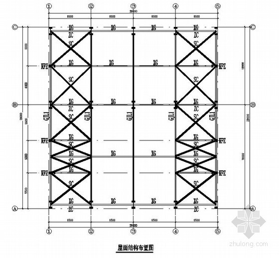 16米跨桥梁施工图资料下载-[湘潭]16米跨钢结构库房建筑结构施工图