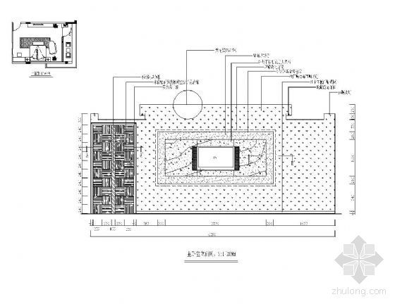 监控室电视墙CAD资料下载-卧室电视墙详图
