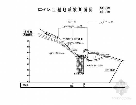 [福建]高速公路山岭特大桥地质勘察断面图- 