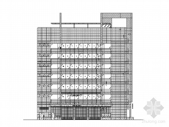 传染病楼CAD资料下载-国外某医院十一层传染病大楼建筑施工图