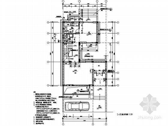 [上海]欧式风格3层联排别墅建筑施工图（多个户型）-欧式风格3层联排别墅各层平面图