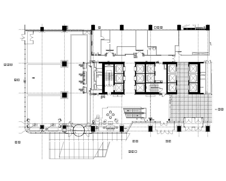 [山东]喜来登酒店公区及样板间室内施工图-8一层大堂接待区机电平面图