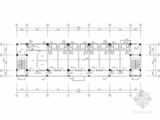 七层宿舍楼建筑施工图资料下载-七层宿舍楼给排水施工图（太阳能热水）