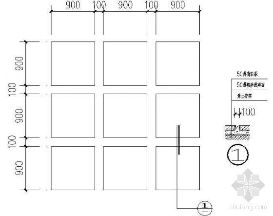 石板剖面资料下载-青石板铺装大样图