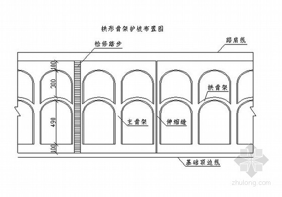 菱形骨架浆砌片石施工资料下载-[河北]铁路路堤边坡拱型骨架防护施工作业指导书