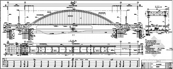 系杆拱桥横梁吊装方案资料下载-东莞市某50+280+50中承式钢管混凝土系杆拱桥设计图
