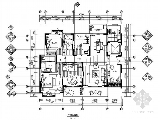家装立面家具资料下载-[广州]艺术灵动现代风格三室两厅家装施工图（含效果图）