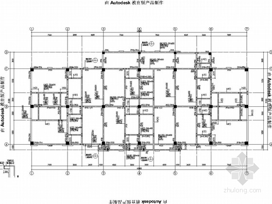 [云南]七栋三层框架旅游综合体商业区结构施工图-地梁配筋图 