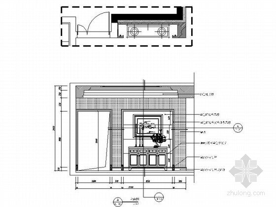 [重庆]城市示范区简欧三居室样板房CAD装修施工图餐厅立面图 