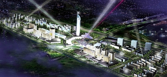 [南京]江南大学城景观规划设计方案-景观效果图夜景