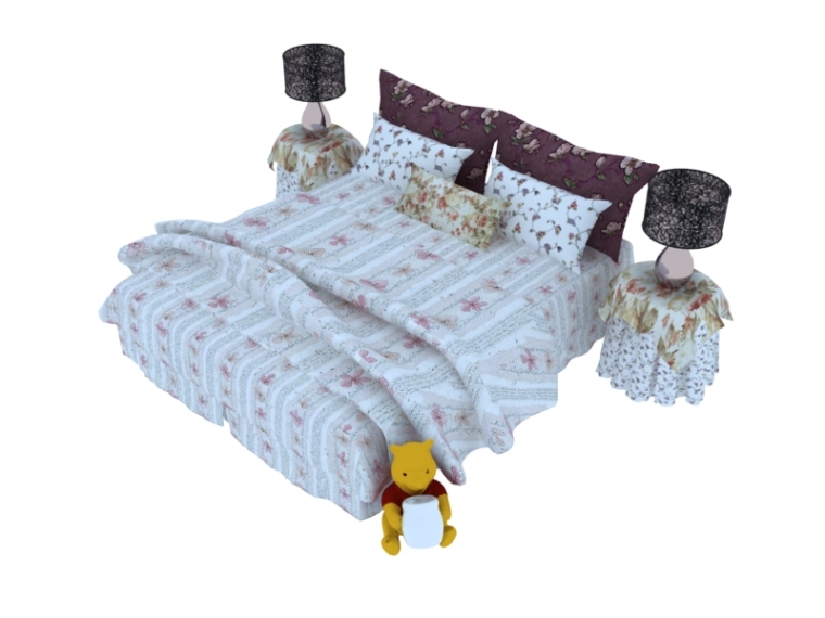床模型2资料下载-舒适床3D模型下载