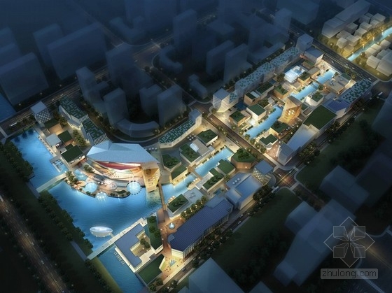 滨水观景平台CAD资料下载-[江苏]滨水现代风格商业广场建筑设计方案文本