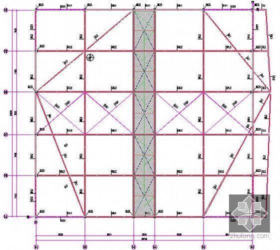 [云南]新建钢结构网球馆建筑安装工程结算书(含全套图纸)-屋面结构平面图