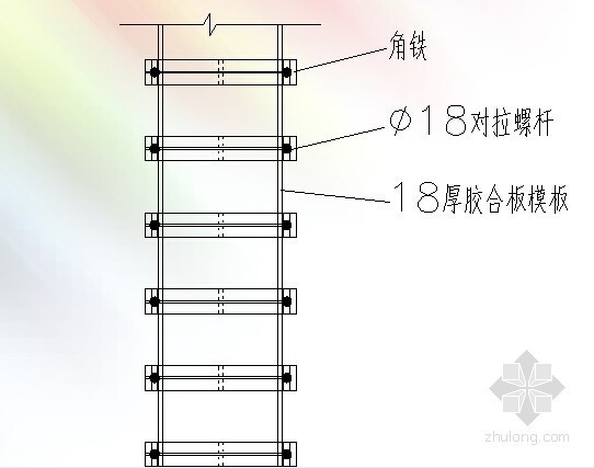 [QC成果]无对拉槽钢胶合板柱模板加固汇报-柱模示意图 