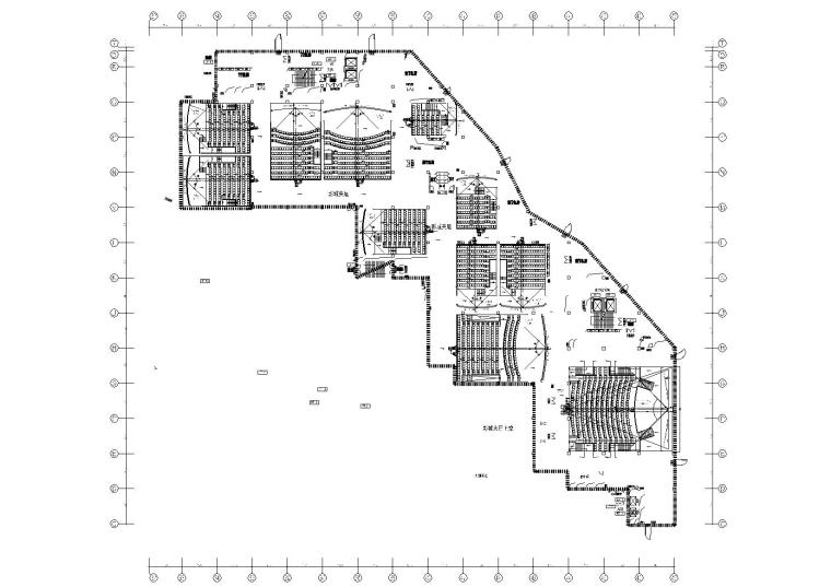 [台州]BONA博纳国际影城台州店室内设计方案+装修施工图+水暖电施工图-F4原始平面