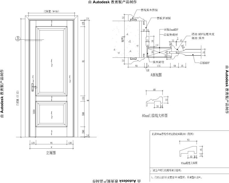 木作家具欧式构件CAD图块（门类、垭口、窗套、线条、装饰部件）-装饰门2