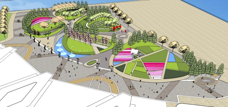 酒店概念方案设计草图资料下载-概念公园sketchup模型公园景观SU草图大师