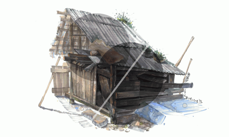 手绘小型建筑资料下载-他用一年时间边走边画，画了上百张建筑写生作品
