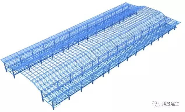 钢结构8米跨度资料下载-大跨度拱形钢结构施工技术研究