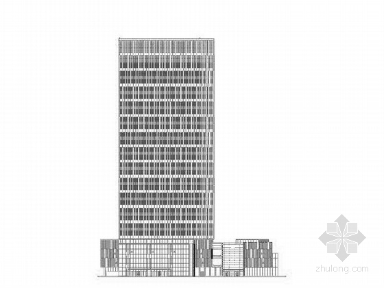 300米楼施工图资料下载-[上海]135米玻璃幕墙办公建筑设计施工图（含详细节点图）