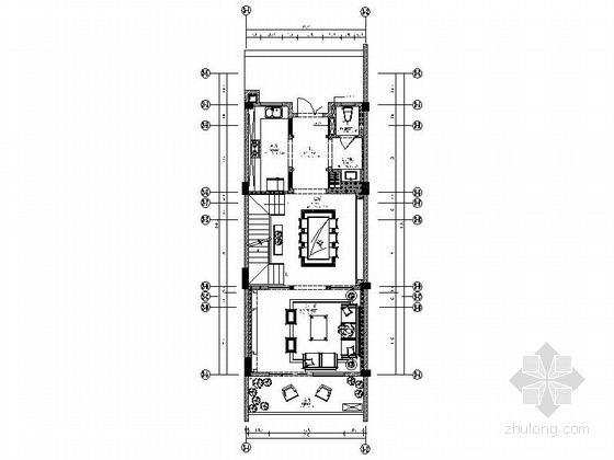 联排新中式软装设计资料下载-[四川]新中式三层联排别墅室内装修图（含效果）