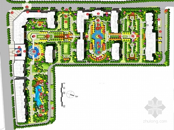 新古典风格高档居住区资料下载-[杭州]豪华高端的新古典主义主题风格居住区景观规划设计方案