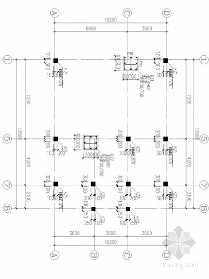 10套新中式农村别墅资料下载-13.5米X10.2米框架别墅结构施工图