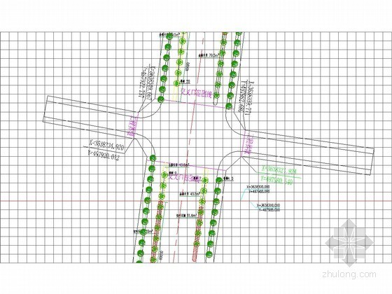 公路平面布置资料下载-[安徽]市政公路总平面布置图（含绿化）