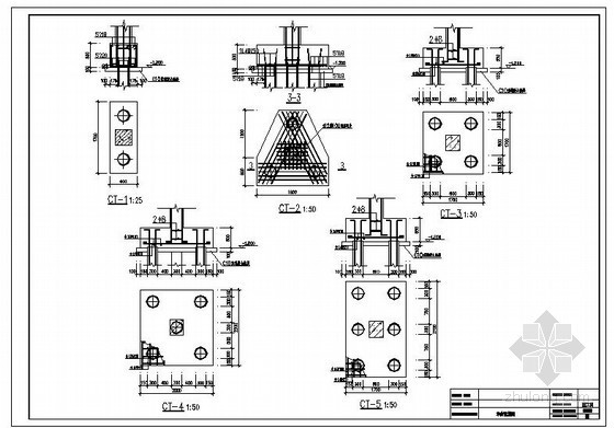 CAD承台配筋资料下载-某承台配筋节点构造详图
