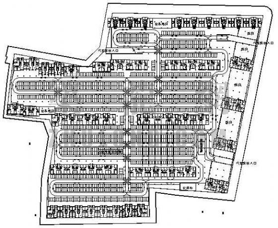 地下停车场总平资料下载-某小区地下停车场平面图设计方案
