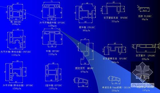 建筑工程门窗系列产品节点图及简介PPT（60余页）-60平开窗型材断面