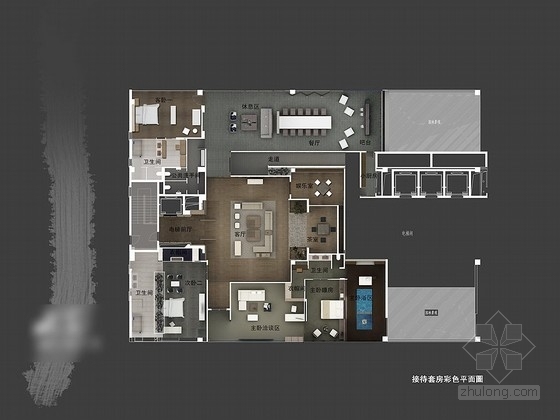 无锡新中式装修效果图资料下载-[无锡]独具特色新中式四居室装修设计方案图