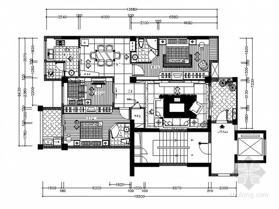 高层现代二居室内装修图资料下载-高层现代二居室内装修图