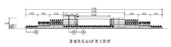 花坛施工图纸资料下载-某绿地景墙及花坛施工图