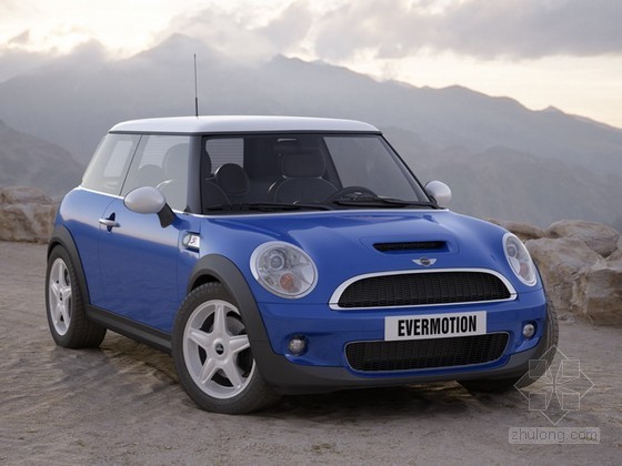 汽车坐垫展览特装3D模型资料下载-mini cooper汽车3d模型下载