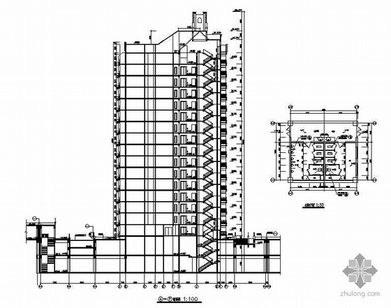 [威海市]某大底盘十六层住宅楼建筑结构水暖电施工图-2