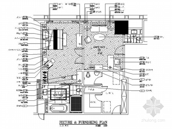 宾馆套房装修资料下载-[北京]奢华品牌酒店豪华套房装修施工图（含实景）