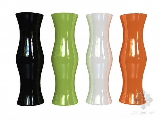 材质贴图陶瓷资料下载-多彩陶瓷花瓶3d模型下载