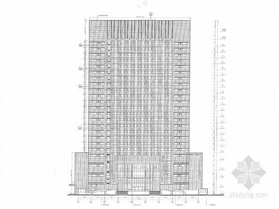 建筑外装饰工程CAD图资料下载-[滦州]二十四层国际大厦外装饰工程建筑方案图