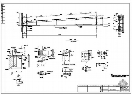 上海某24米跨混凝土柱钢梁单层厂房结构图-2
