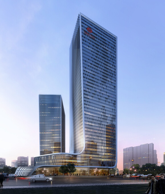 [湖南]超高层双塔式酒店办公中心建筑设计方案文本-超高层双塔式酒店办公中心建筑