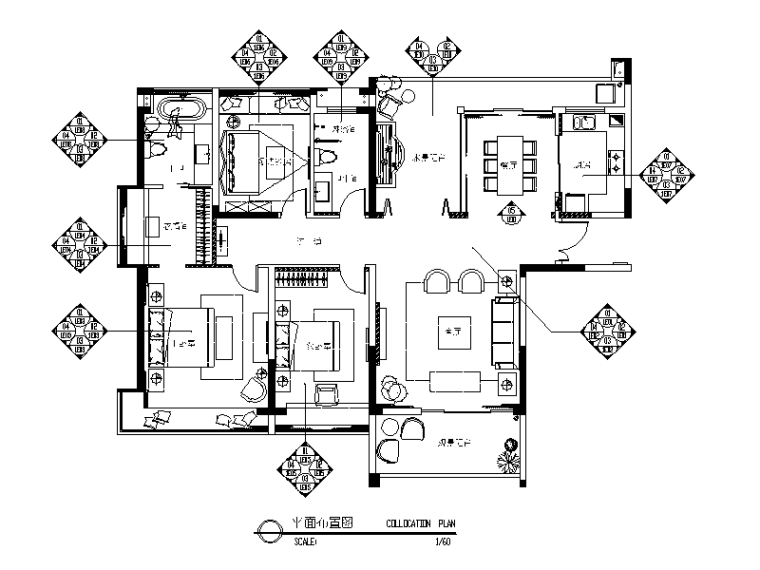 cad现代客厅立面图资料下载-[广东]现代风格样板房设计CAD施工图（含效果图）一