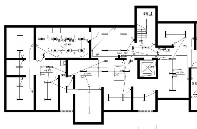 某11层住宅强弱电图-强电地下室平面图2