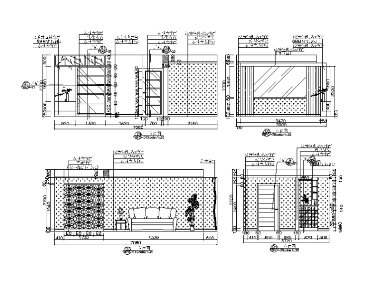 某现代风格大酒店全套CAD施工图（含效果图）-某现代 风格大酒店全套CAD施工图（含效果图）立面图