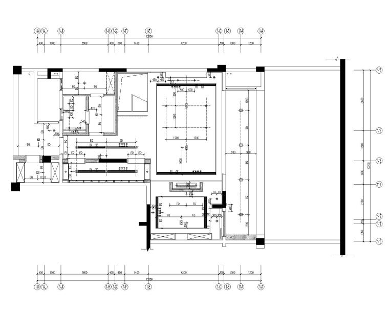 重庆知名地产悦湾350平复式样板房室内设计CAD施工图+设计方案+效果图-5负一层灯具尺寸图