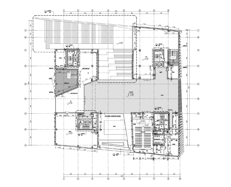 四川大学科学与艺术中心教学楼设计施工图-二层平面图