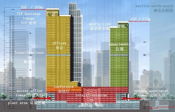 [青岛]军区疗养院景观扩初设计方案-景观立面图