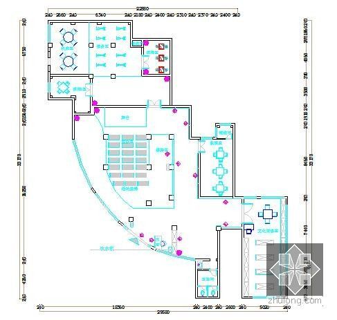 [重庆]文化会所装饰工程量清单计价实例(含图纸 施工合同)-平面布置图