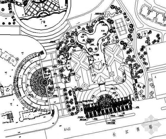 规则式游园设计平面图资料下载-某广场设计平面图